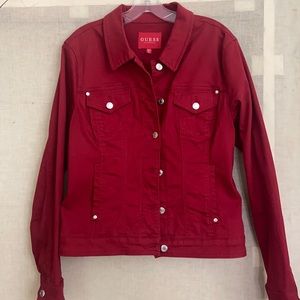 Guess red jean jacket